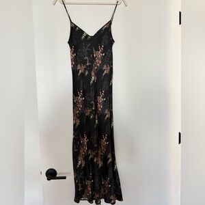 All Saints Black Floral Maxi Dress